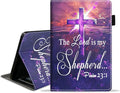 Case for Amazon Fire HD 10/HD 10 Plus Tablet 10.1 (13th/11th Generation 2023/2021 Release) Slim PU Leather Cover with Card Slot &amp Auto Wake/Sleep Cross Quote Bible Verse Psalm 23:1
