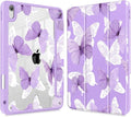 May Chen Case for iPad Air 13 Inch M4 2026 M3 2025 M2 2024 [Built-in Pencil Holder] Shockproof Cover with Clear Transparent Back Shell Auto Sleep/Wake Cover Butterfly