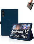 Case for Teclast T65 Tablet 13.4 inch Android 15 TabletsUYRUREL Leather Slim Folding Stand Cover with Hand Strap Magnet for Men Women Full ProtectionBlue.