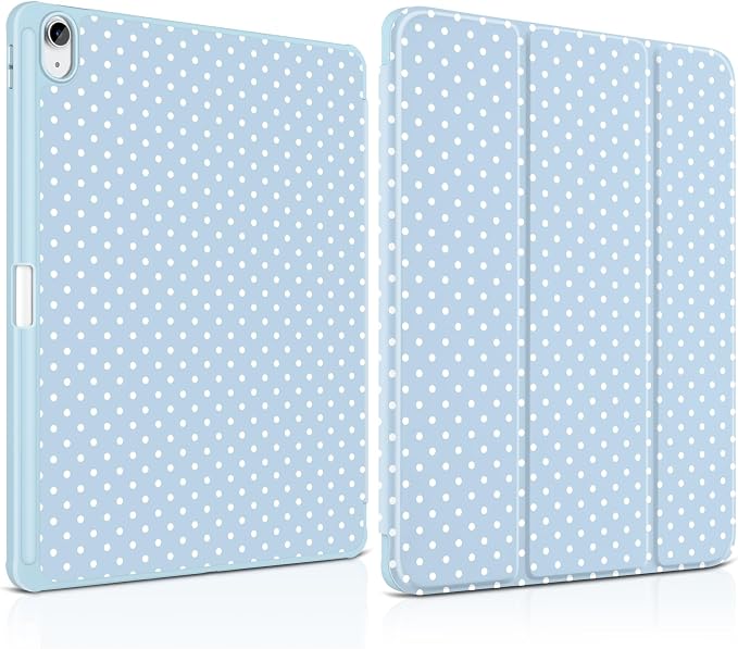 White Polka Dot & Blue