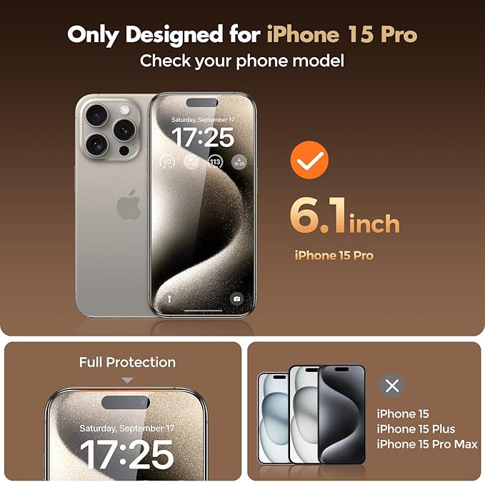 UNBREAKcable Privacy Screen Protector for iPhone 15 Pro Full Coverage Shatterproof Tempered Glass [True 28°Anti Spy] [9H Hardness] [Easy Installation Frame] 2-Pack Private Screen for iPhone 15 Pro