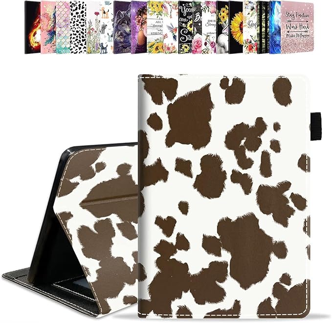 Case for Amazon Kindle Fire HD 10 &amp 10 Plus Tablet 10.1 (13th/11th Generation 2023/2021 Release) - PU Leather Folio Case with Smart Auto Wake/Sleep Cow Print