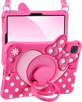 Boaretiu Kids Case for iPad Air 11 inch (Air M4 2026 8th Gen/M3 2025/M2)/Air 5th/4th Generation 10.9/Pro 11 4th/3rd/2nd/1st - Cute Girly Bow Tablet Case with Strap Stand for Girls Teens