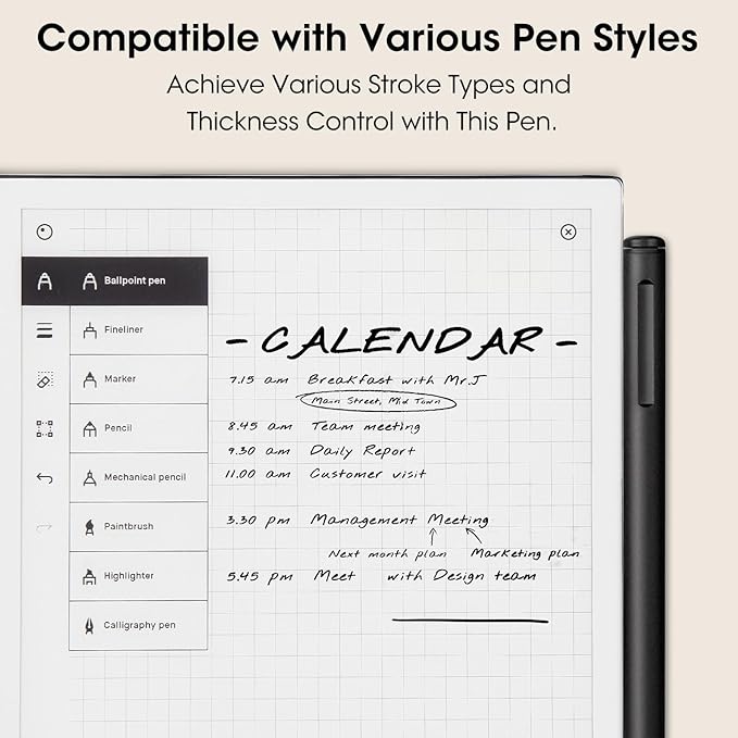 Magnetic Stylus for Remarkable 2 Pen with Eraser EMR Digital Stylus for Remarkable Replacement Pen Marker Plus Digital 2 Stylus Alternative Marker Plus for Wacom/Kindle Scribe/BOOX/EMR Devices