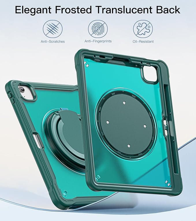 BATYUE Case for iPad Air 11-inch M4(2026)/M3(2025)/M2(2024) iPad Air 4/5 10.9 &amp Pro 11 2018-2022 - Shockproof Case with 360° Rotating Stand &amp Handle Pencil Holder Shoulder StrapMidnightG