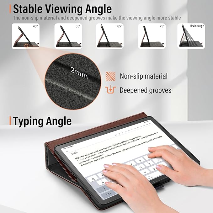Case for Samsung Galaxy Tab A11+/A11 Plus/A9+ Plus 5G Tablet 11 Inch 2026/2023 (SM-X230/X236/X238/X210/X216/X218u) with PocketMagnetic ClosureMulti Angle CoverAuto Sleep/WakeDark Brown