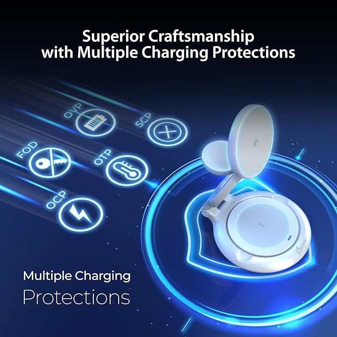 j5create Qi2 3-in-1 Magnetic Foldable Wireless Charging Station (JUPW3415)