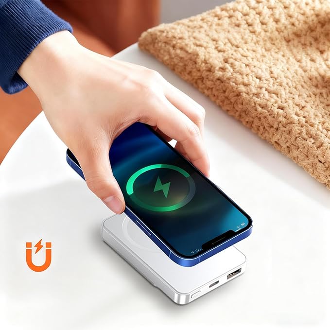 Magnetic Wireless Charger Fast Charging Hub 20000mAh Portable Phone Charger for Mobile Devices with Safety Features Tech Accessory Earphones Tablet Laptop Smart Watch Desk Home Office