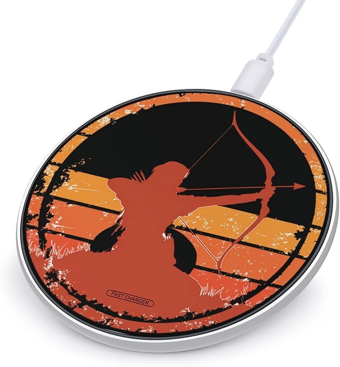Vintage Archer Archery Phone Charger Magnetic Charging Pad Anti-Slip with USB Cable