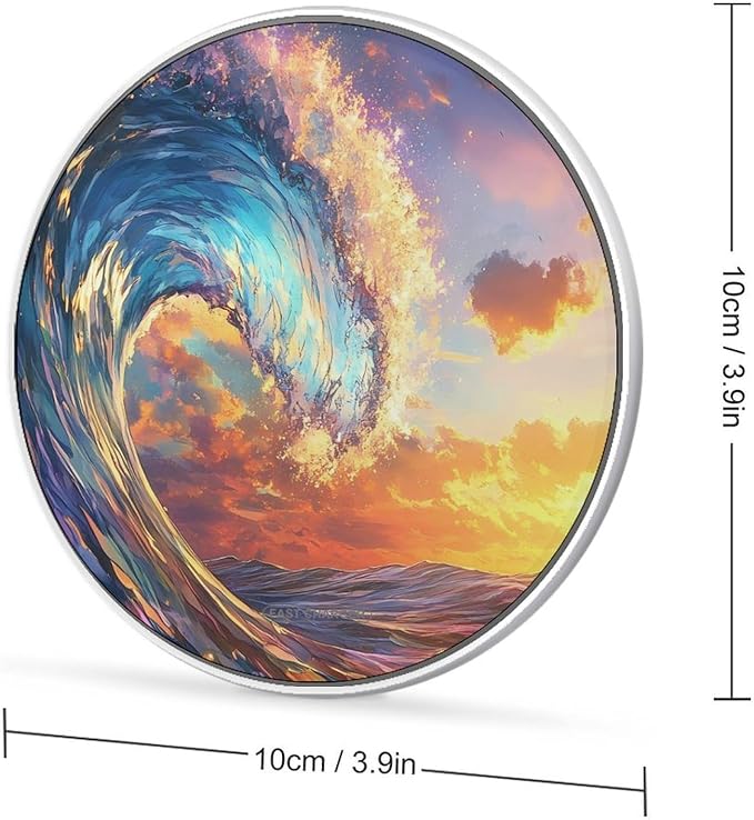 Ocean Wave Wireless Charger Anti-Slip Wireless Charging Pad Slim Charger Mat for Men Women