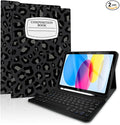 TopPerfekt Case Keyboard for iPad Gen 11th(A16)11-inch 2025/ 10th 10.9-inch 2022DetachableRechargeableMagnetically AbsorbentPencil Holder for 10.9 inch Case with Keyboard-NotebookLeopard BlackGrey
