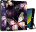 Mektron Designed Printed iPad 10.2 Case 9th Gen (2021)/ 8th Gen (2020)/ 7th Gen (2019) with Pencil Holder Slim Protective Case with Soft TPU Back Auto Wake/Sleep for iPad 10.2 Inch Butterfly