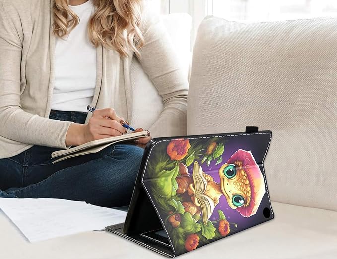 Case for All-New Amazon Fire HD 10 &amp 10 Plus Tablet 10.1 (13th/11th Generation 2023/2021 Release) Slim PU Leather Stand Cover with Card Slot &amp Auto Wake/Sleep Funny Little Dinosaur