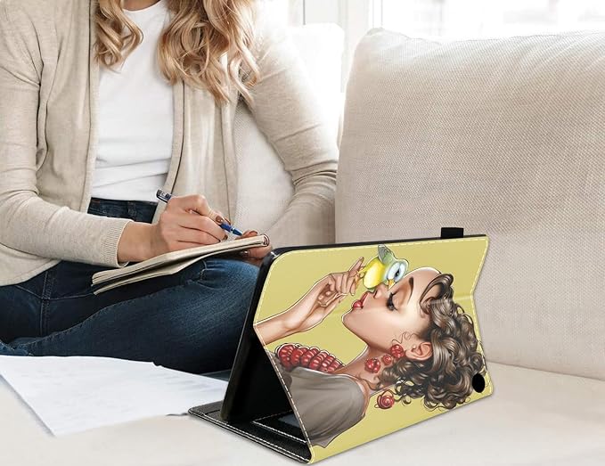 Case for All-New Amazon Fire HD 10 &amp 10 Plus Tablet 10.1 (13th/11th Generation 2023/2021 Release) Slim PU Leather Stand Cover with Card Slot &amp Auto Wake/Sleep - African American Girl