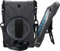 JZ 360 Degrees Kickstand Case Compatible with Samsung Galaxy Tab S4 10.5 (SM-T830T835T837) Stand Case Cover with Wrist Strap and Shoulder Strap - Black
