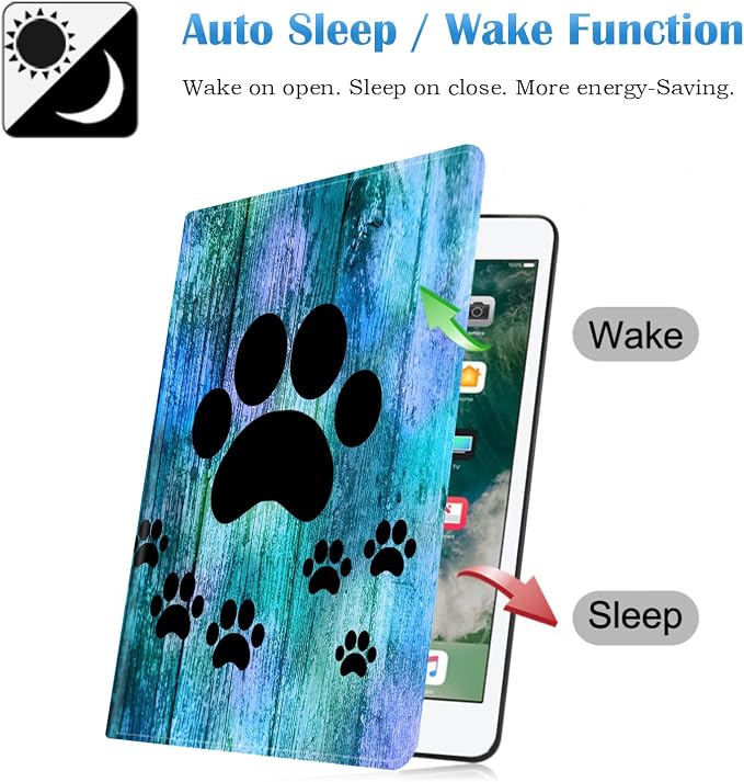 Antique Blue Wood Grain Dog Paw