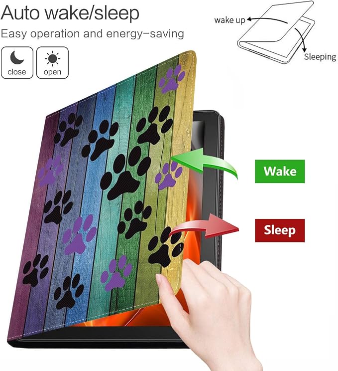 Rustic Rainbow Woodgrain Dog Paw Print