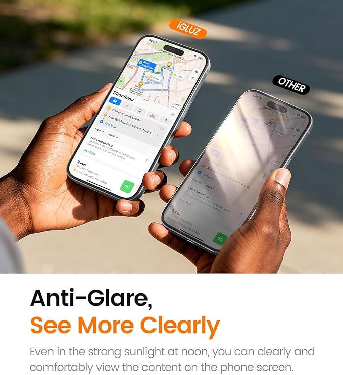 iGluz 4 Pack for iPhone 15 Screen Protector with 2-Pack Camera Lens Protector[99.99% HD Clear][9H Tempered Glass][Bubble Free][Easy Installation][Smooth Touch][Anti-fingerprint]4+2 Dual Protection