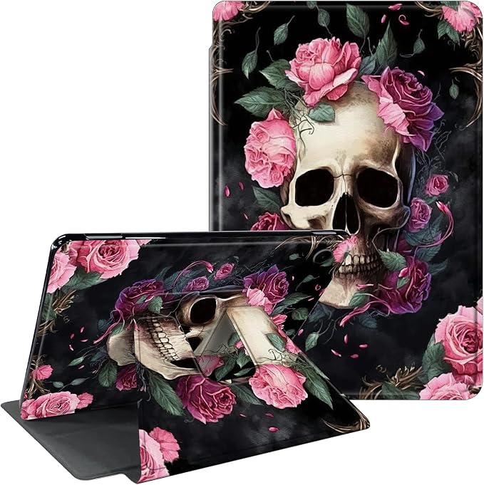Pink Rose Flower Skull