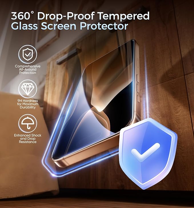 MAGIC JOHN 3rd Gen Upgraded for iPhone 16ProMax Privacy Screen Protector 6.9 Inch25°Anti-Spy ScreenShockproof Tempered GlassAuto Dust-RemovalBubble FreeEasy Installation2 Pack