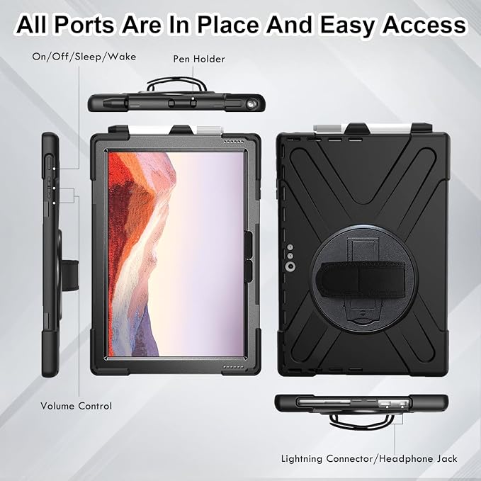 Surface Pro7+/7/6/5/4 Case-Black