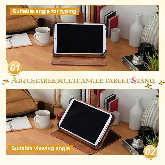 Tablet Case (10.6 x 7.9 Inch) - PU Leather Folio Standing Protective Case Universal Protective Cover Case for 9-10 Inch Tablet Red