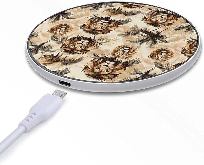Lion Wireless Charger Anti-Slip Wireless Charging Pad Slim Charger Mat for Men Women