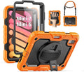 SEYMAC Case for iPad mini 7 (A17 Pro) 2024/ Mini 6 8.3″ Full-Body Shockproof Protective Case with Screen Protector Rotating Stand Hand/Shoulder Strap for iPad mini 7th/ 6th Generation Orange