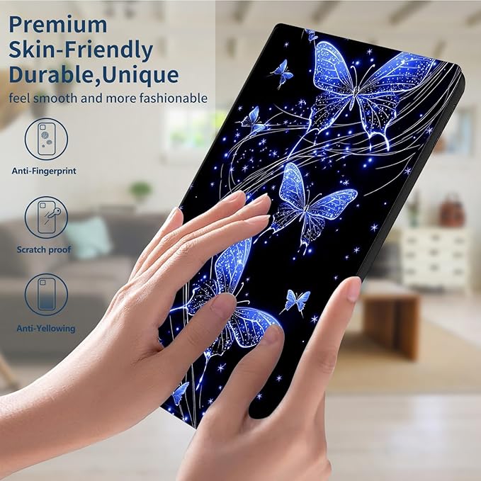 Slim Case for Samsung Galaxy Tab A9+ / A9 Plus 11 2023 (SM-X210/X216/X218) Lightweight PU Leather Multi-Angle Viewing Smart Stand Shell Cover with Auto Wake/Sleep Art Butterflies