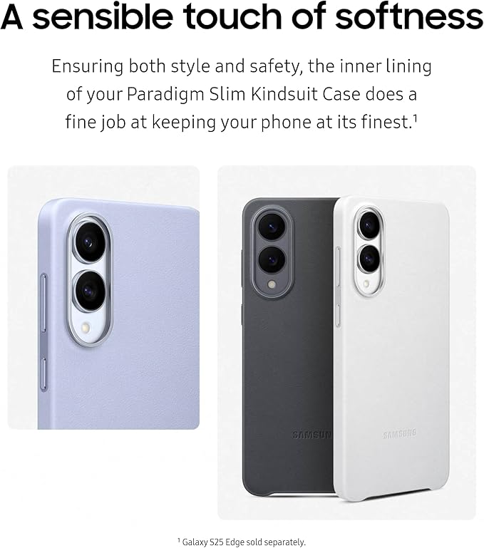 Samsung Galaxy S25 Edge Kindsuit Phone Case Protective Cover Stylish Design Durable Soft Inner Lining EF-VS937PJEGUS Light Gray