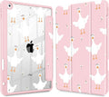 May Chen for iPad 9th Generation with Pencil Holder iPad 8th/7th Gen Case 10.2-inch [Penceil Holder] Trifold Stand Auto Wake/Sleep Clear TPU Protection Back Cover Goose Flower