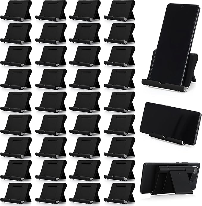 Wenqik 36 Pcs Cell Phone Stands Foldable Tablet Mobile Stand Adjustable Multi Angle Tablet Holder Compatible with Phone 15 14 13 12 11 Pro Xs Xs Max XR 8(Black)