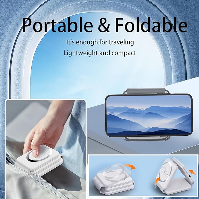 3 in-1 Charging Station for Apple Multiple DevicesFoldable Magnetic Wireless Charger PadTravel Charging Station for iPhone15 14 13 12 Series Watch &amp AirpodsPro/3/2