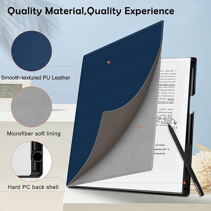 Case for Remarkable 2 Paper Tablet 10.3 2020 ReleasedLightweight and Hard Back Shell Protective Book Folio Cover with Built-in Pen HolderComes with Remarkable 2 Pen Tips.