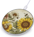 Bees Sunflowers Daisy Rose Flowers Wireless Charger Fast Wireless Charging Pad with USB Cable 10W Anti-Slip Magnetic Wireless Charger Portable Slim Charger Puck Travel Charging Station