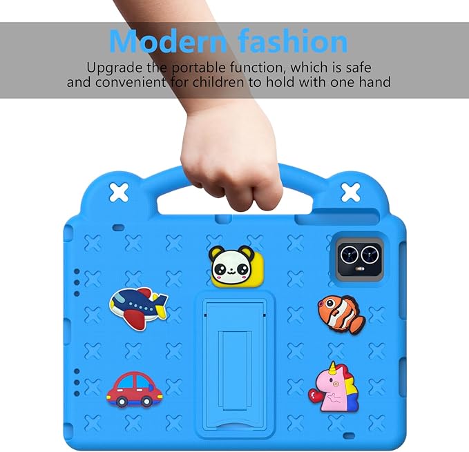 for Revvl Tab 2 Case (2025) EVA Shockproof Tablet Cover with Stand Handle Shoulder Strapfor Tmobile Revvl Tab 2 Tablet Case 10.1'' Blue