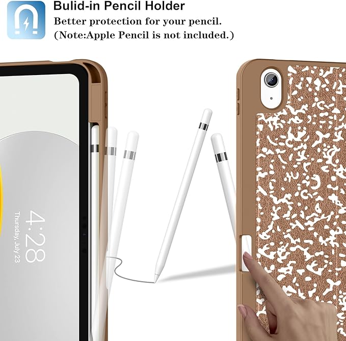 Supveco Case for iPad (A16) 11th Generation 11 inch (2025)iPad 10th Generation 10.9 inch (2022) with Pencil Holder-[Auto Wake/Sleep]Premium Folio Stand Case with Soft TPU Back Cover-Bronze