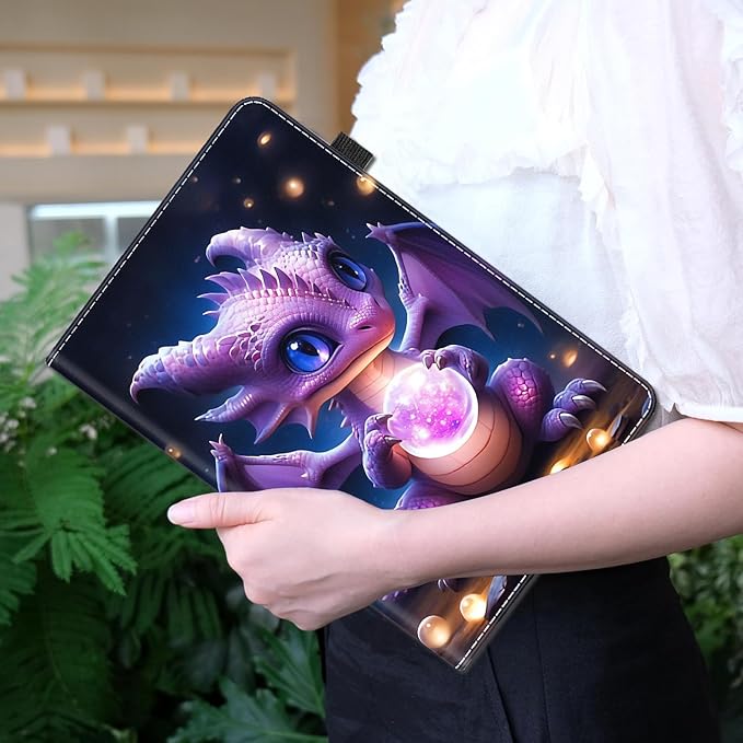 Case for All-New Amazon Fire HD 10 and 10 Plus Tablet (13th/11th Generation 2023/2021 Release) 10.1 - Slim Fit Standing Cover with Auto Sleep/WakePurple Baby Dragon