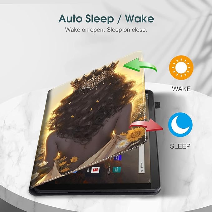 Case Fits Amazon Kindle Fire HD 8 &amp 8 Plus Tablet (12th Generation/10th Generation 2022/2020 Release) 8 Multi-Angle Smart Stand Cover Auto Sleep/WakeCrown Queen