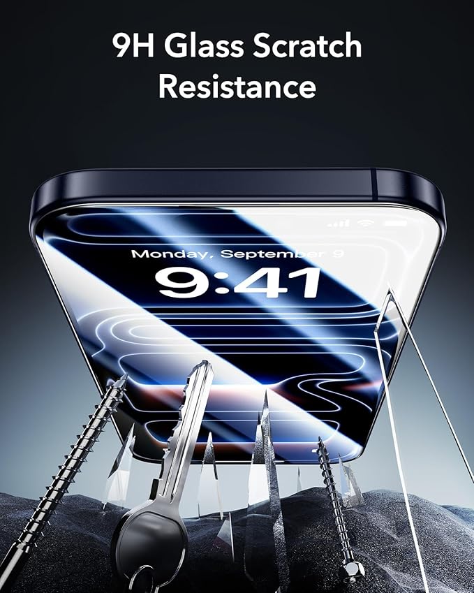 ESR 3 Pack 9H+ Glass for iPhone 17 Pro Privacy Screen Protector [Military Grade Shatterproof &amp Highly Durable] Armorite Anti-spy Tempered Glass with UltraFit Tray