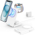 3 in 1 Wireless Charging Station Foldable Magnetic Wireless Charger Stand for Multiple Devices Wireless Charger for iPhone 16/15/14/13/12 Apple Watch 9/8/7/6/SE/5/4/3/2 AirPods 3/2/Pro