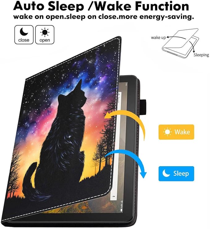 Black Cat Under The Starry Sky