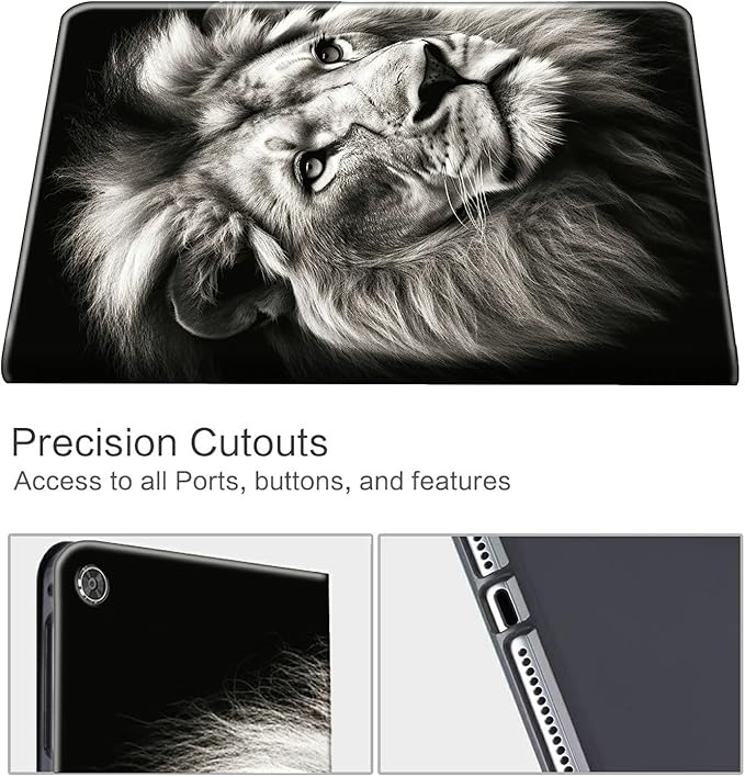 for Kindle Fire HD 8 &amp Fire HD 8 Plus Tablet (12th/ 10th Generation 2024/2022/2020 Release) Case with Pen Holder &amp Auto Wake/Sleepd Shockproof Stand Protective CoverLion