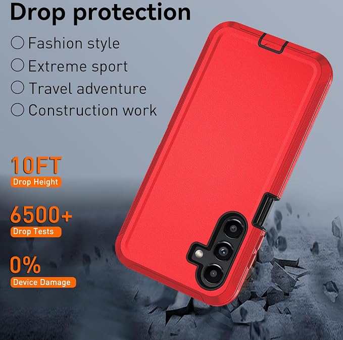 with Belt Clip-Red/Black
