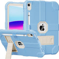 Case for iPad (A16) 11th Generation 11 Inch 2025 / iPad 10th Generation 10.9 Inch 2022 Rugged Heavy Duty Protective Cover [Built-in Pencil Holder ] for iPad 11/10 Gen (LightBlue/White)
