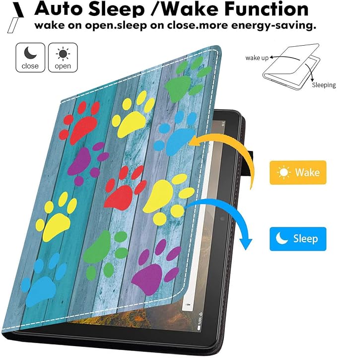 Rustic Wooden Board Colorful Paw Print