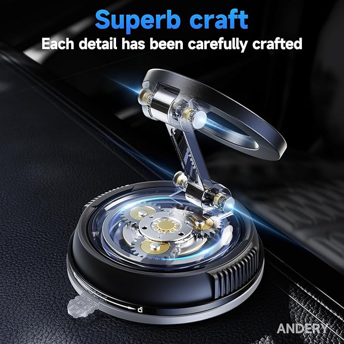 ANDERY Car Phone Holder for Magsafe [78+LBS Strongest Suction &amp 2400gf Magnetic] 360° Adjustable Car Phone Mount Phone Holders for Your Car for iPhone 17-12 Pro Max Plus Air Carbon Fiber