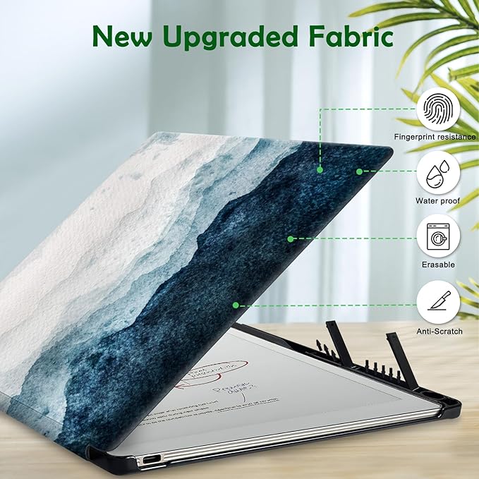 Case for Remarkable Paper Pro Tablet 11.8 (Released in 2024) Hard Back Shell Protective Book Folio Cover with Built-in Pen Holder with Auto Sleep/Wake Function.