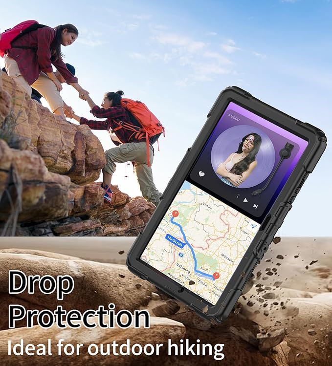DUNNO Case for Samsung Galaxy Tab A9+ Plus 11 Inch 2023 Shockproof Case with Screen Protector 360° Rotating Stand Hand &amp Shoulder Strap for Galaxy Tab A9 Plus Tablet (Black)