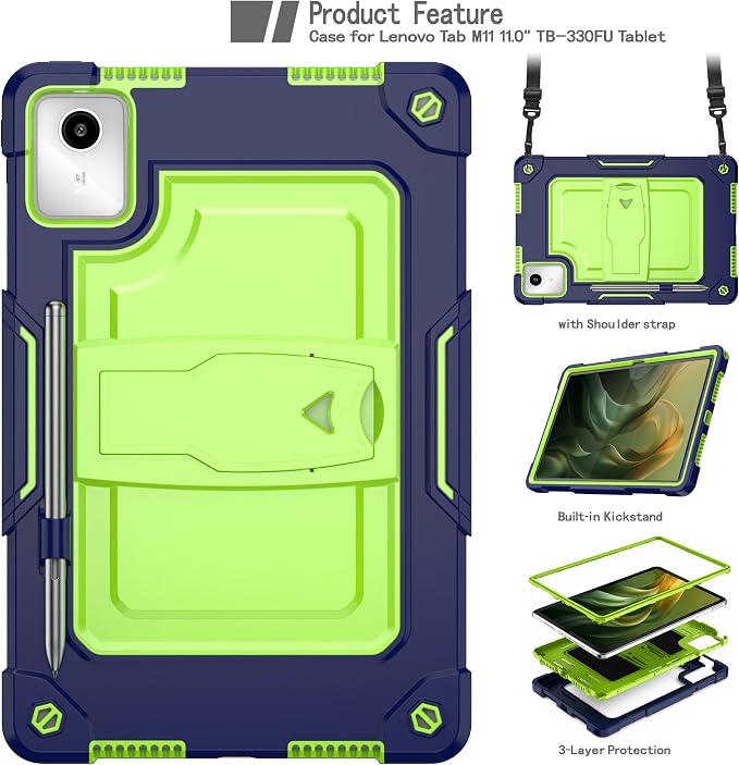 Navy/Green+2 PCS Glass